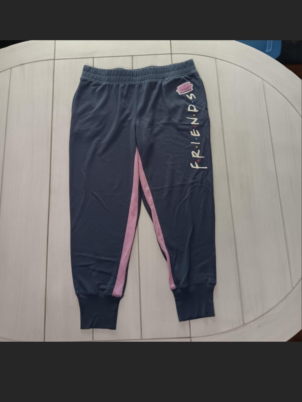 FRIENDS Navy Sweat Joggers with Pink Panels